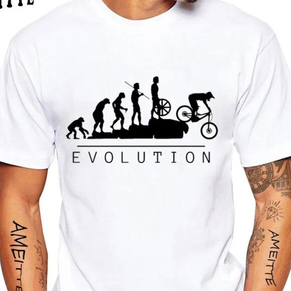 Other - Men's Evolution Casual Print Short Sleeve Round Neck Cycling, Riding T-Shirt